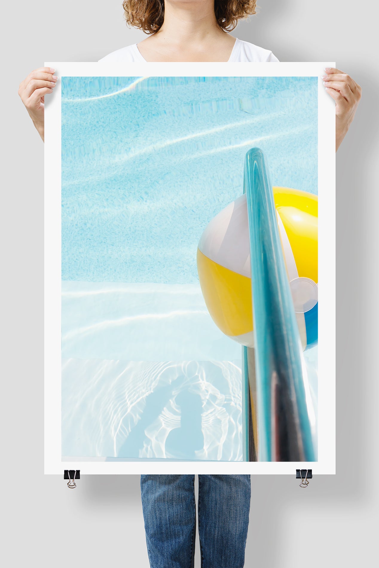 Blue and yellow art print by Cattie Coyle Photography: Swimming Pool No 1