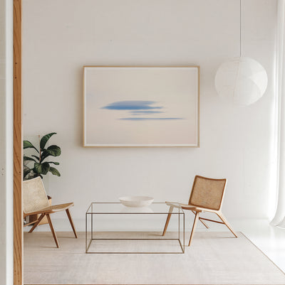 Cloud wall art by Cattie Coyle Photography in living room