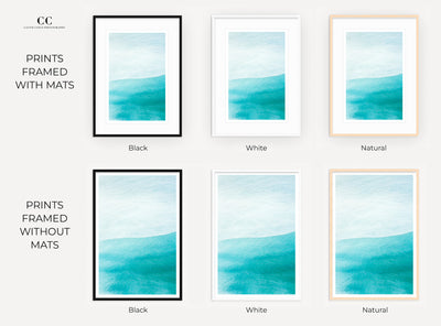 Framed abstract teal wall art by Cattie Coyle Photography