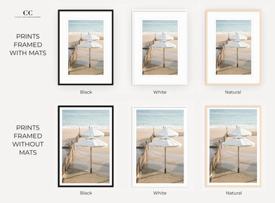 Framed beach art prints by Cattie Coyle Photography