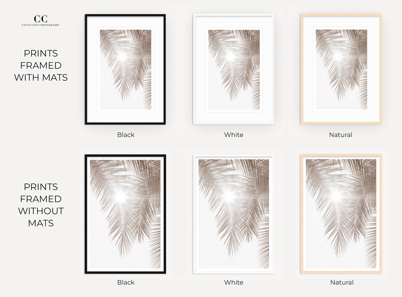 Framed palm tree wall decor by Cattie Coyle Photography