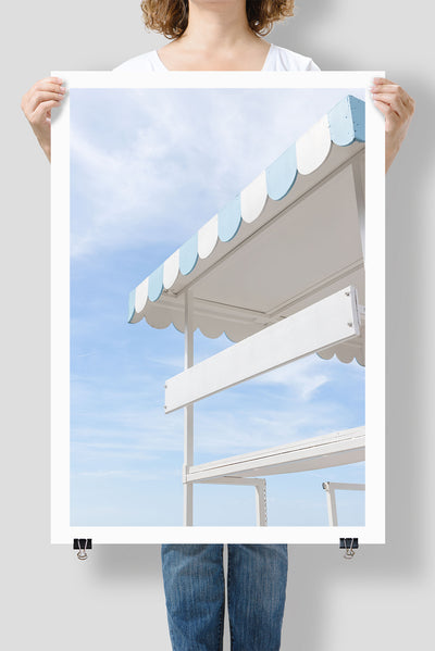 Lifeguard Tower Menton, Blue and white wall art by Cattie Coyle Photography