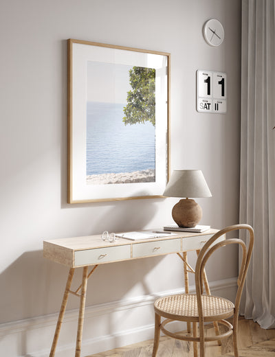 Mediterranean Sea art print by Cattie Coyle Photography in home office