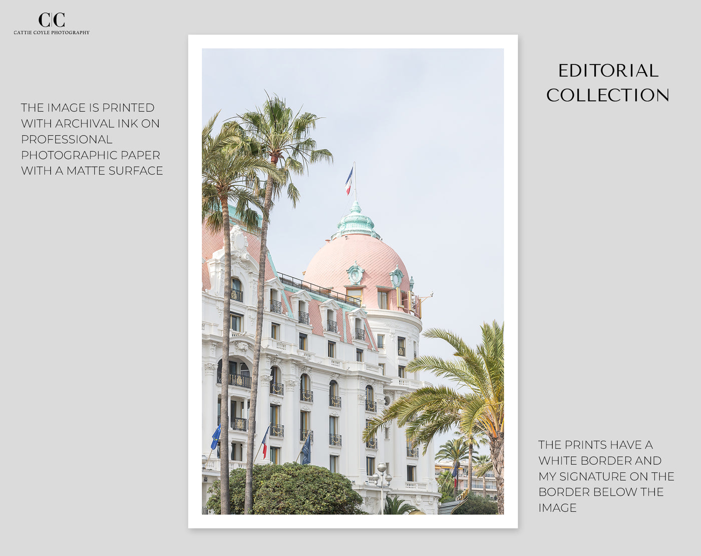 Negresco Hotel Nice - Art print by Cattie Coyle Photography