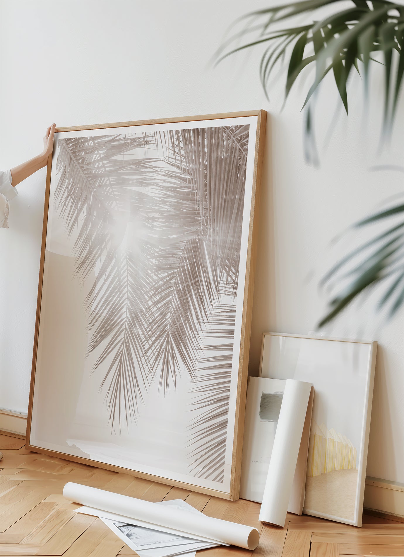 Palm tree wall decor by Cattie Coyle Photography in studio