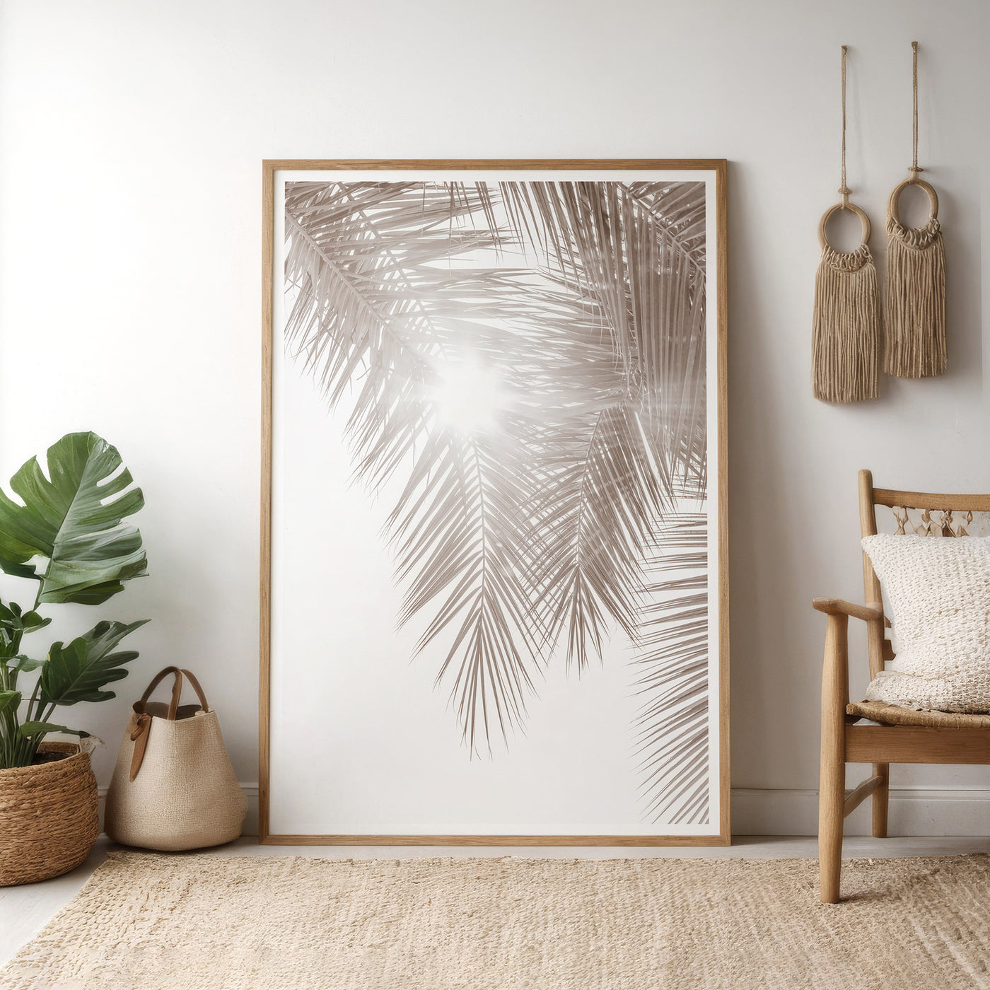 Palm tree wall decor by Cattie Coyle Photography in living room