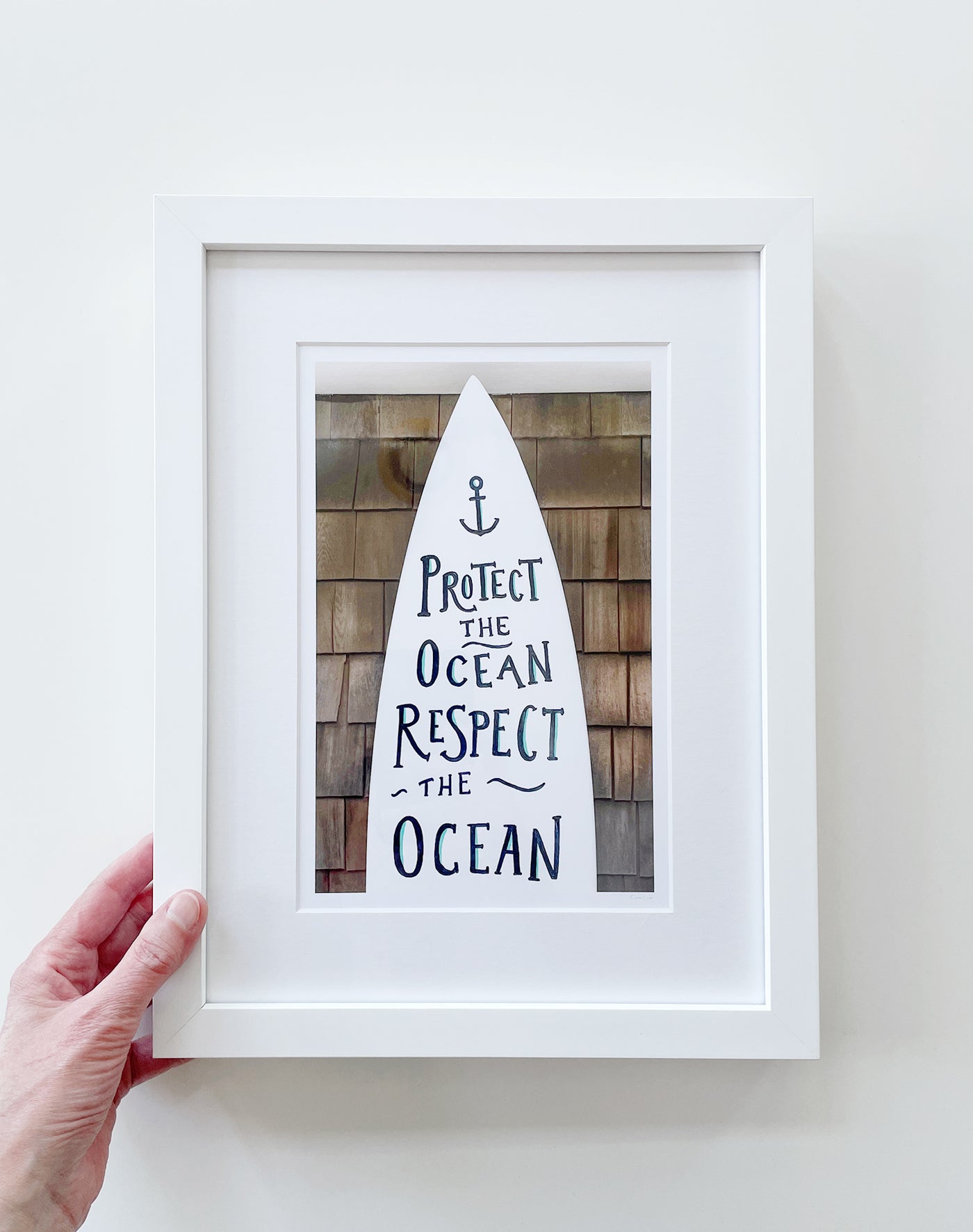 Protect the Ocean - Small framed art print by Cattie Coyle Photography