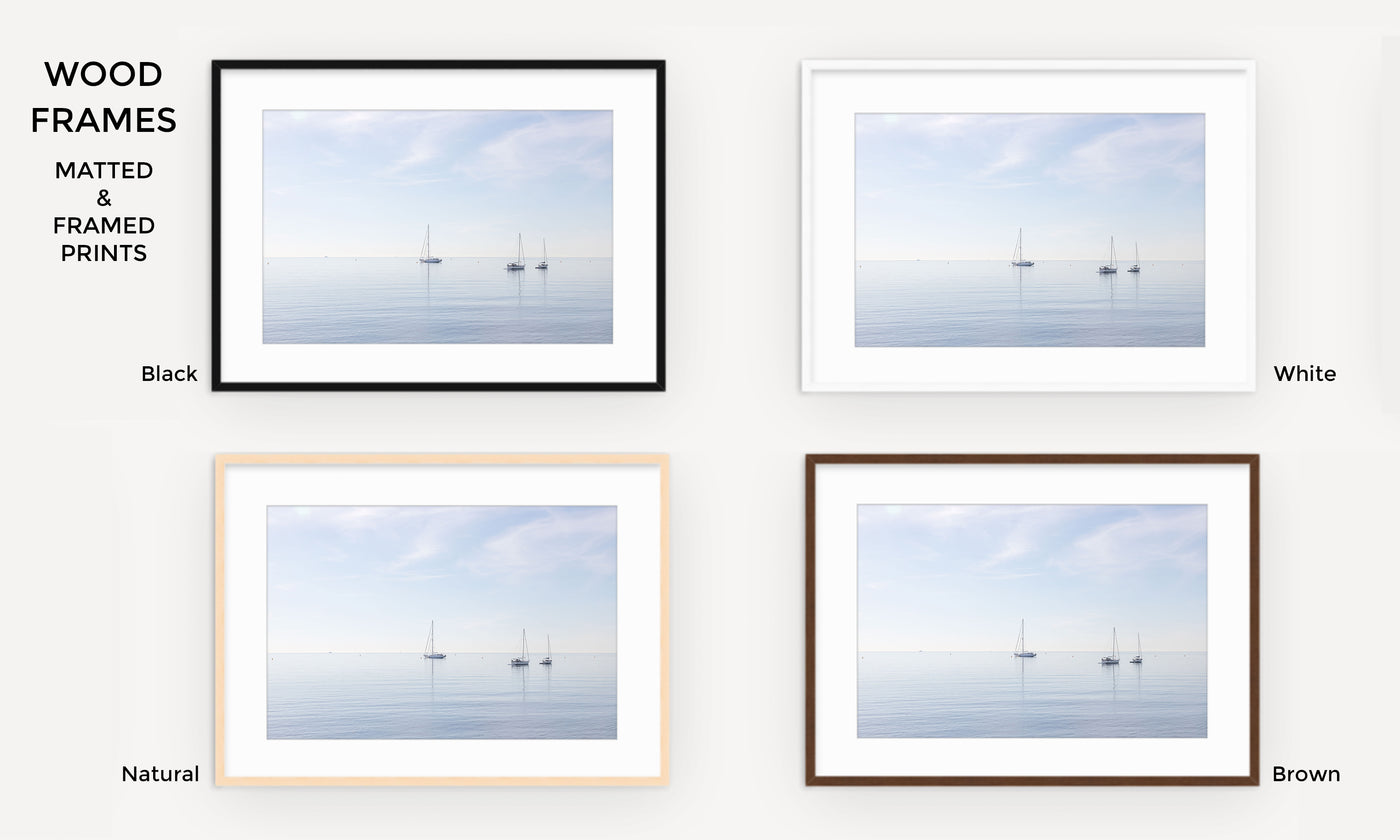 Boats No 6 - Peaceful art prints by Cattie Coyle Photography framed with mats