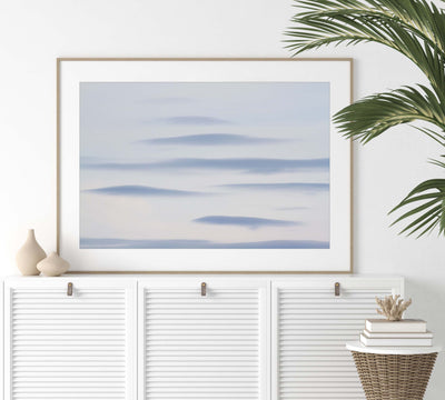 Clouds No 1 - Abstract framed wall art by Cattie Coyle Photography on dresser