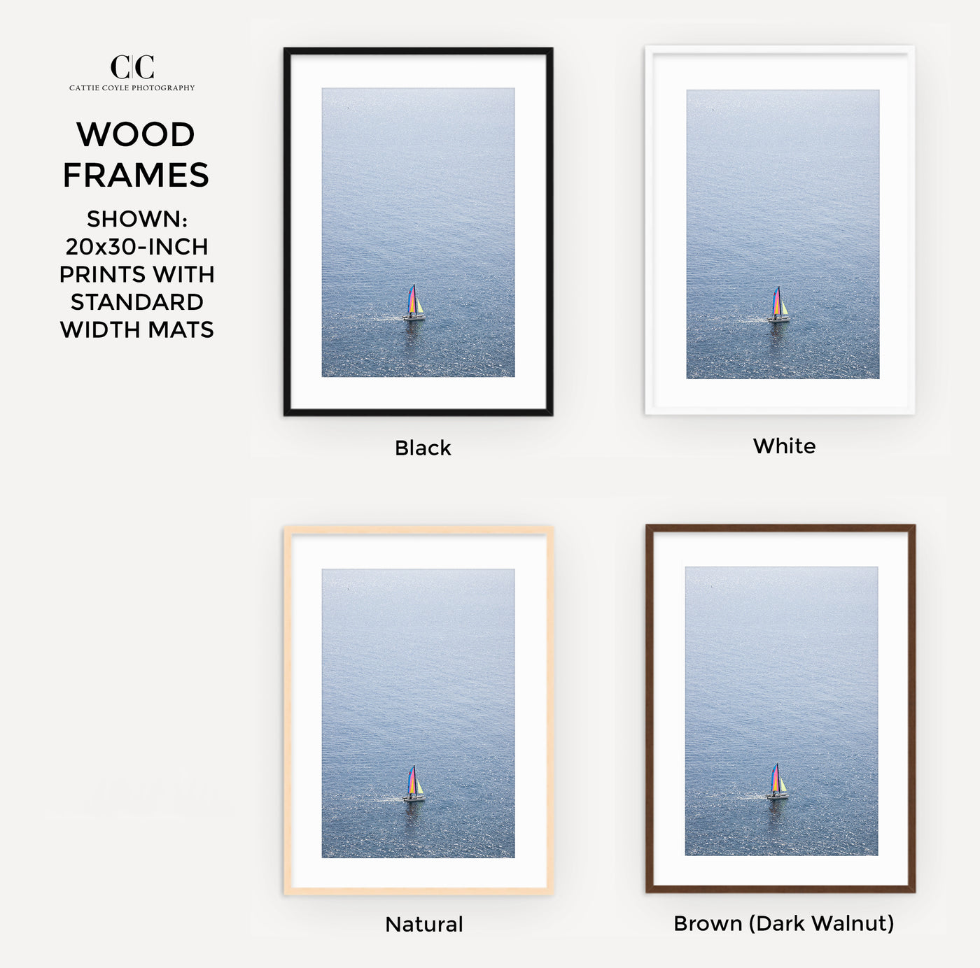 Framed sailing art prints by Cattie Coyle Photography