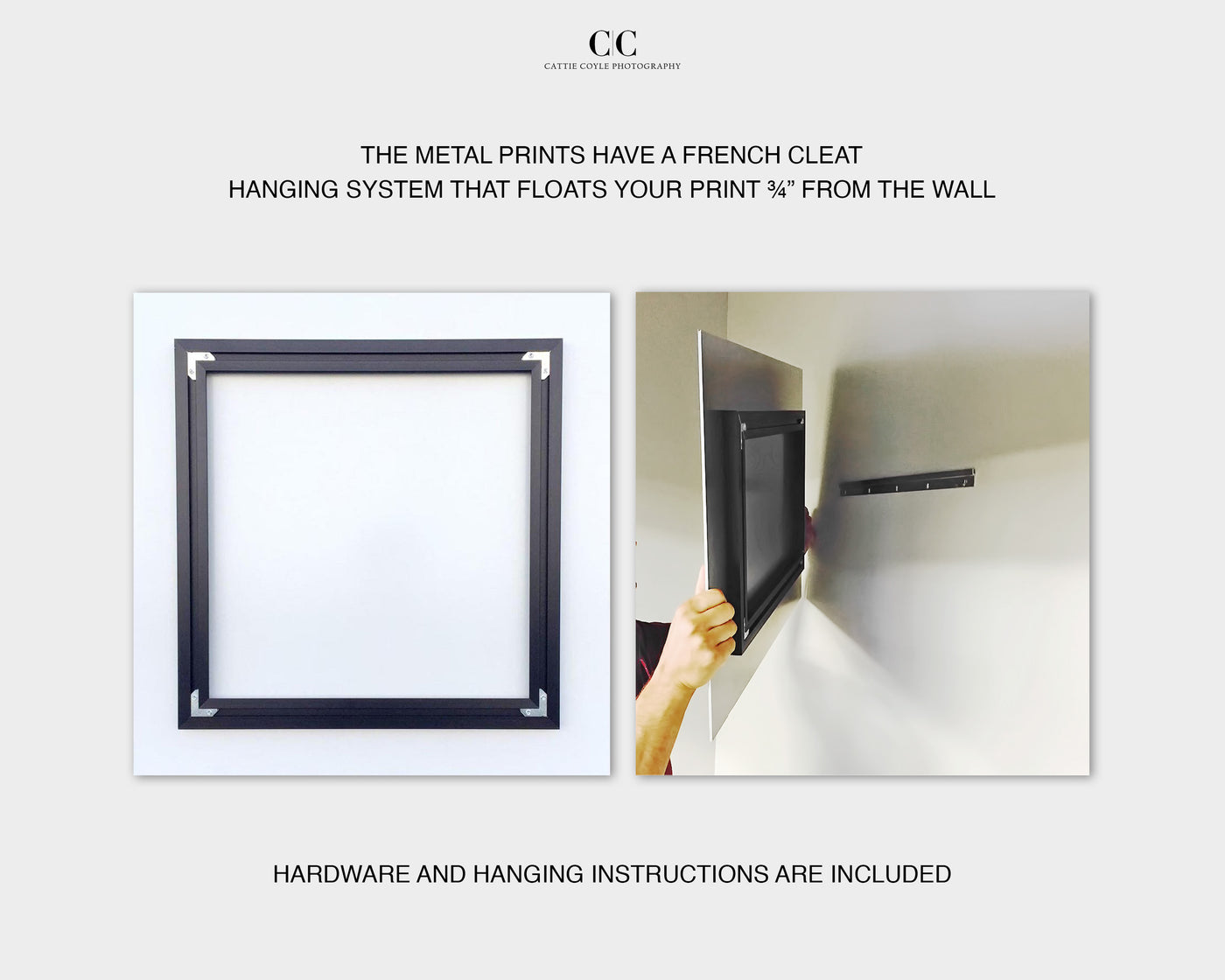 How to hang metal prints | Cattie Coyle Photography